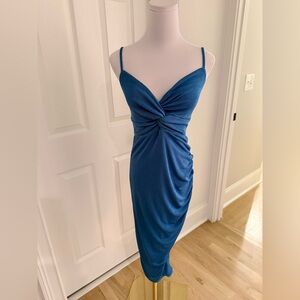 Lulu's Striking Blue Midi Dress